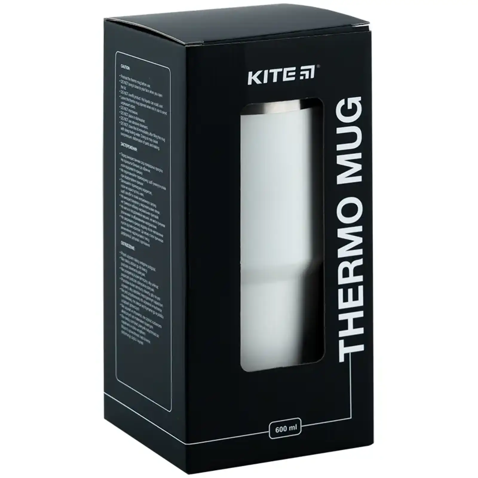 Термокружка 600 мл, біла KITE K24-1206-1