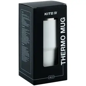 Термокружка 600 мл, біла KITE K24-1206-1