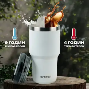 Термокружка 600 мл, біла KITE K24-1206-1