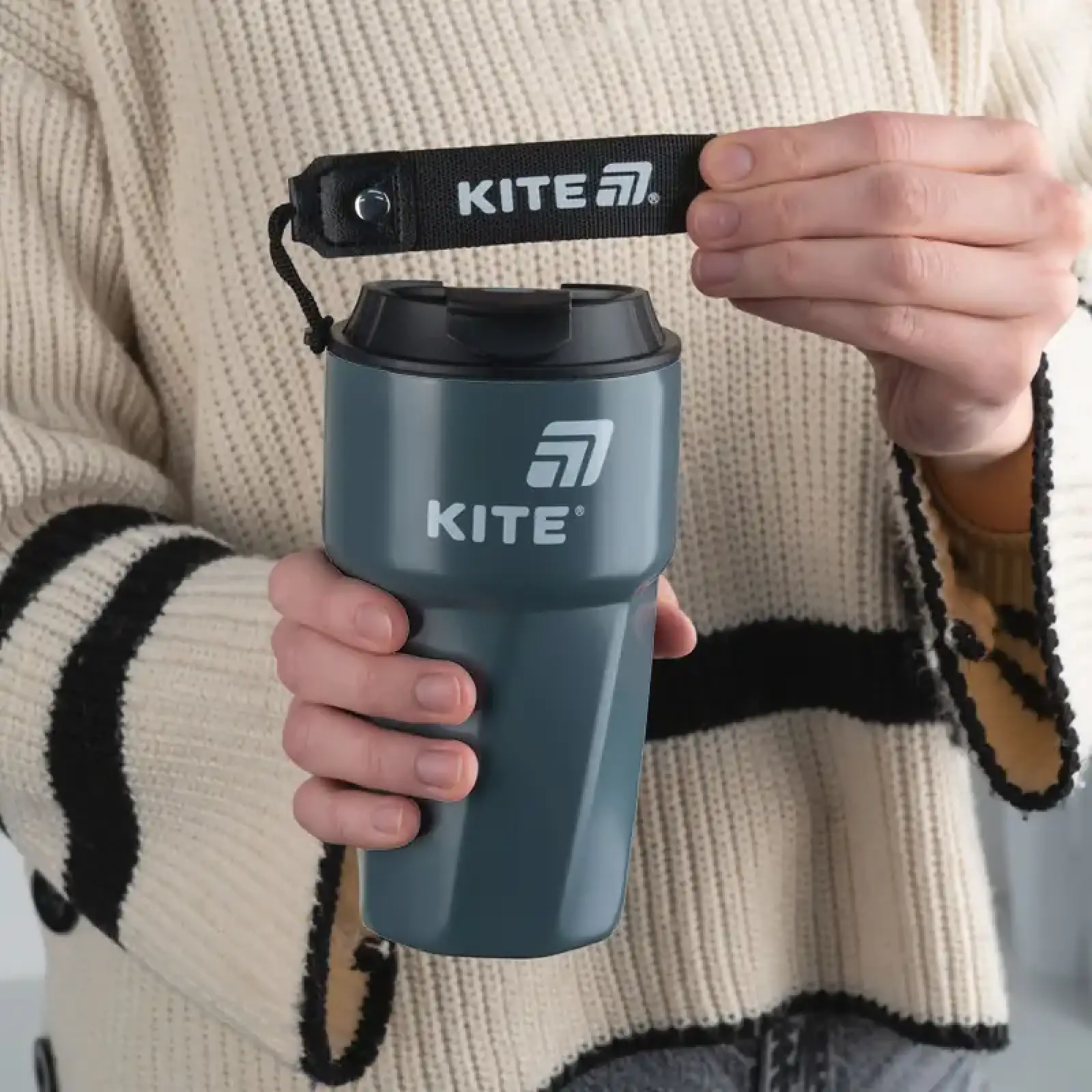 Термокружка 450 мл, сіра KITE K25-1220-1