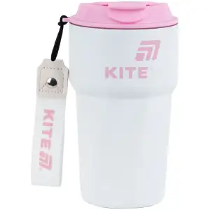 Термокружка 450 мл, біло-рожева KITE K25-1220-3