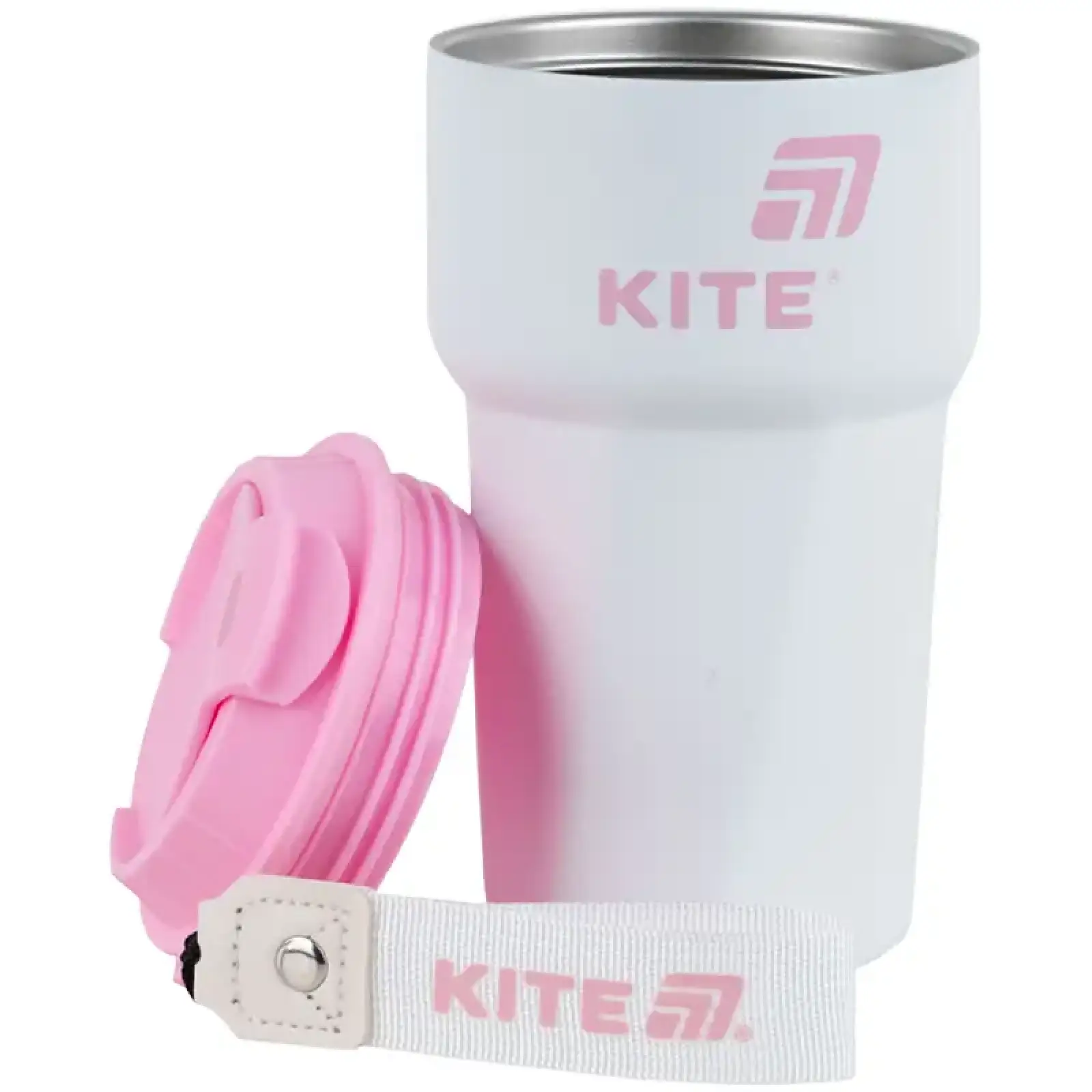 Термокружка 450 мл, біло-рожева KITE K25-1220-3