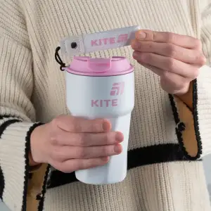 Термокружка 450 мл, біло-рожева KITE K25-1220-3