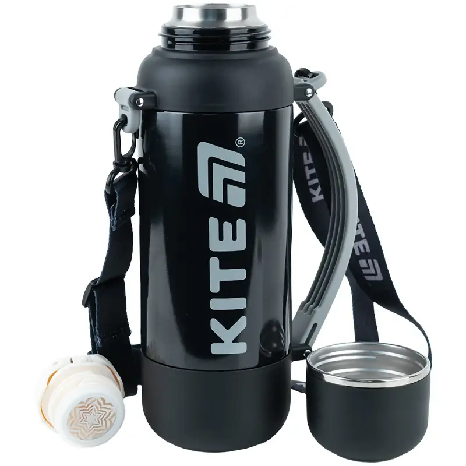 Термос 1200 мл, чорний KITE K25-1225-1