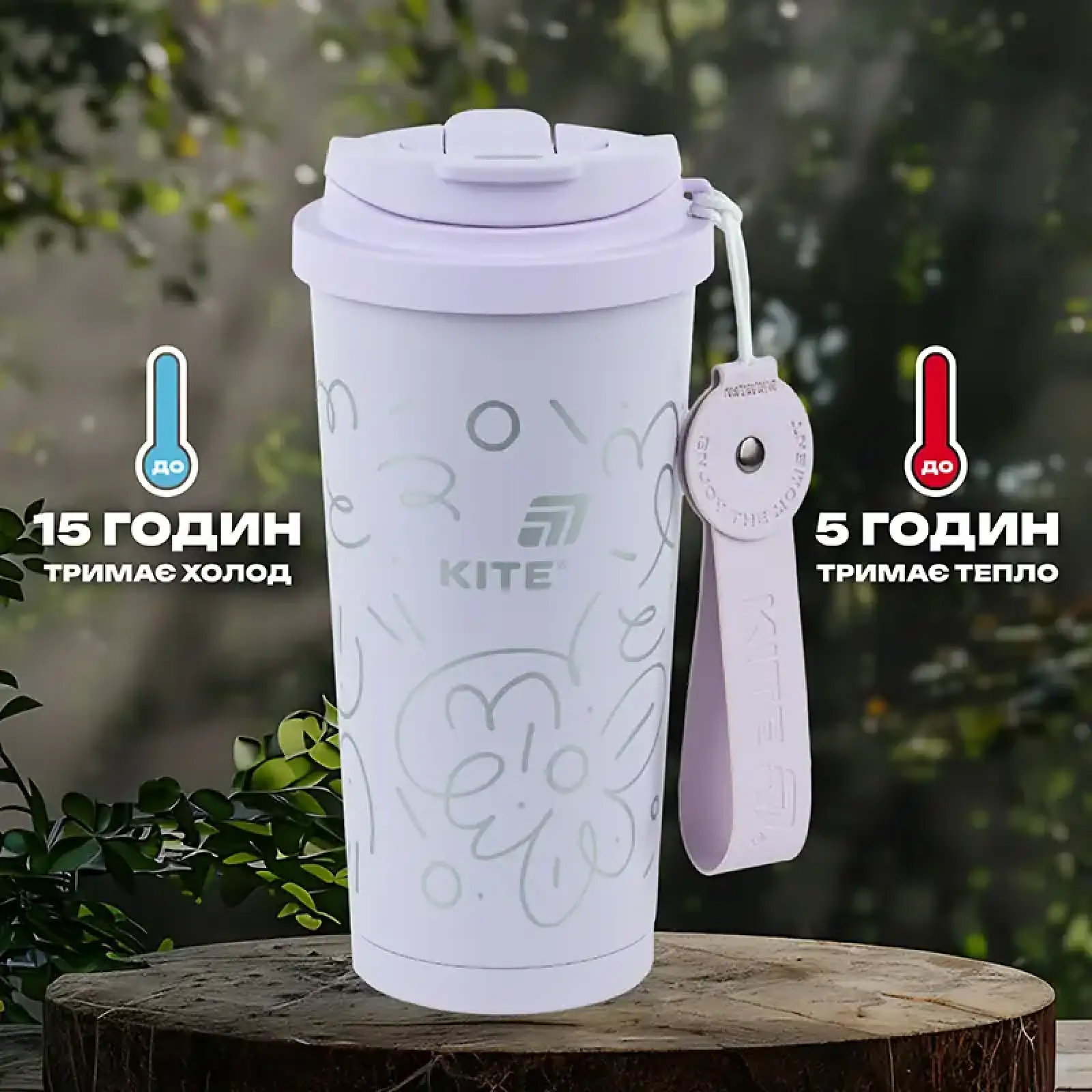Термокружка 550 мл, фіолетова KITE K25-1226-2