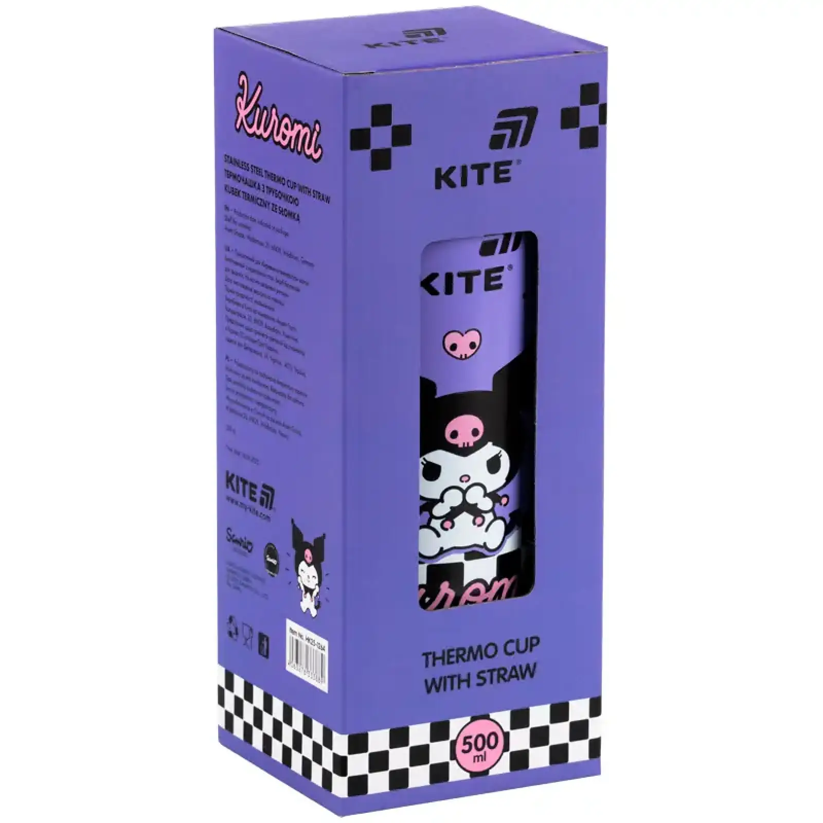 Термочашка з трубочкою, 500мл HK KITE HK25-1264
