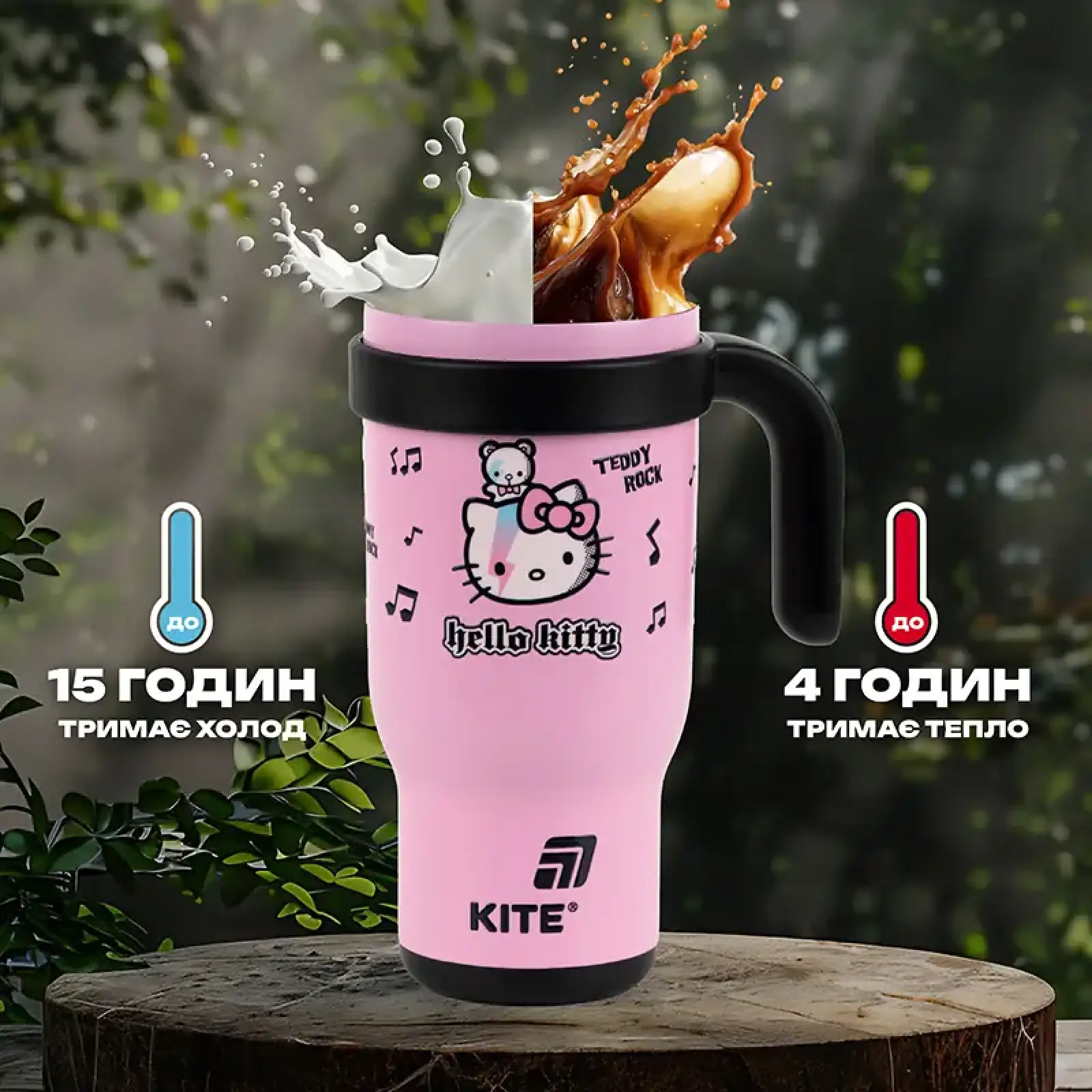 Термокружка з трубочкою, 530мл, HK KITE HK25-1266