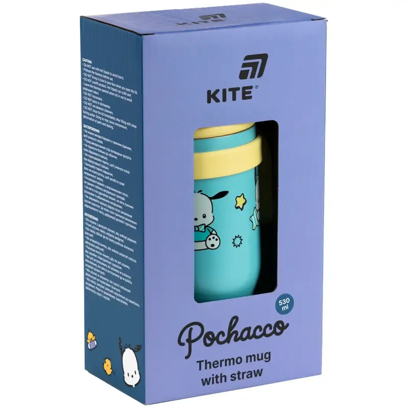 Термокружка з трубочкою, 530мл, PC KITE PC25-1266