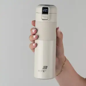 Термос з термодатчиком 450 мл, бежевий KITE K25-1227-1