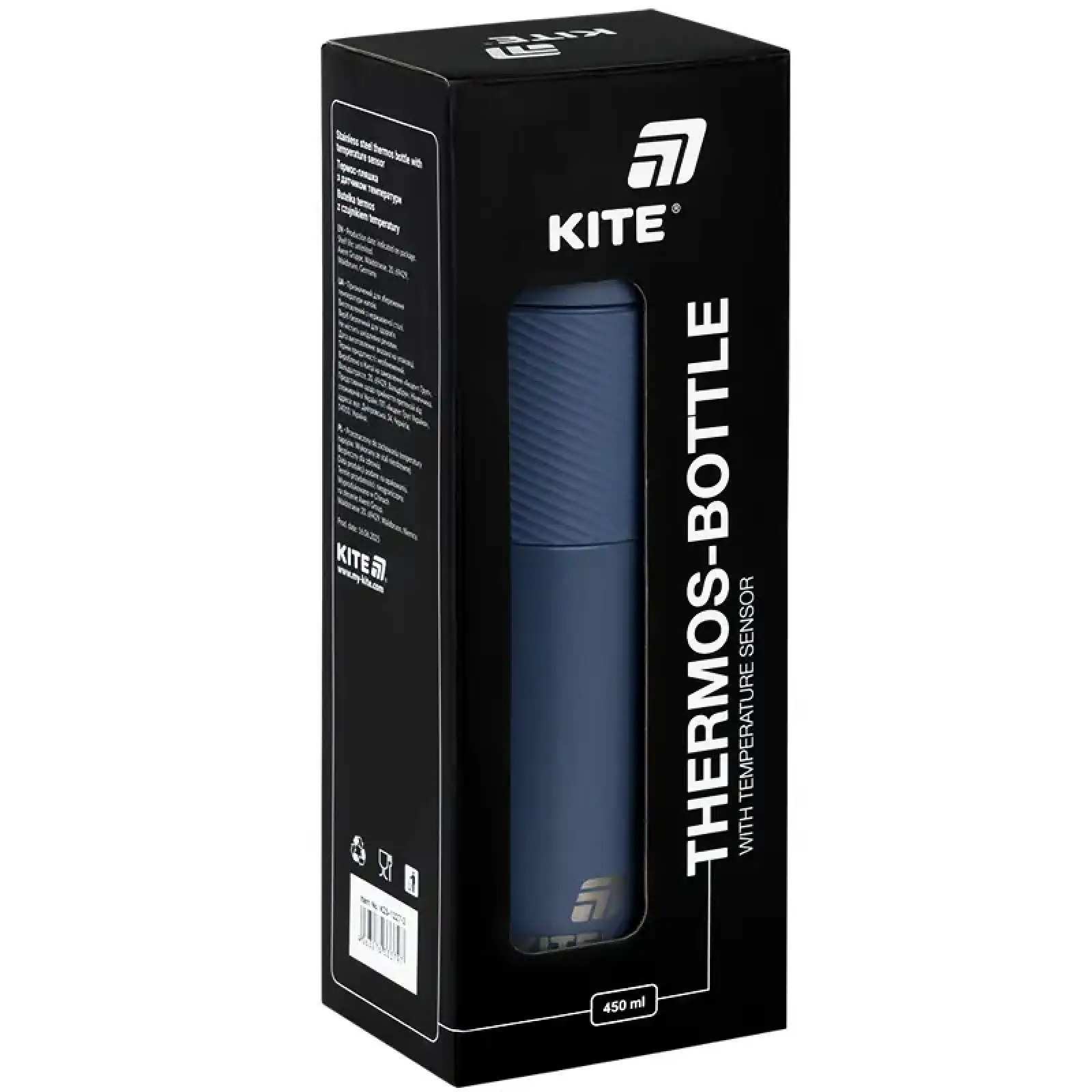 Термос з термодатчиком 450 мл, синій KITE K25-1227-2