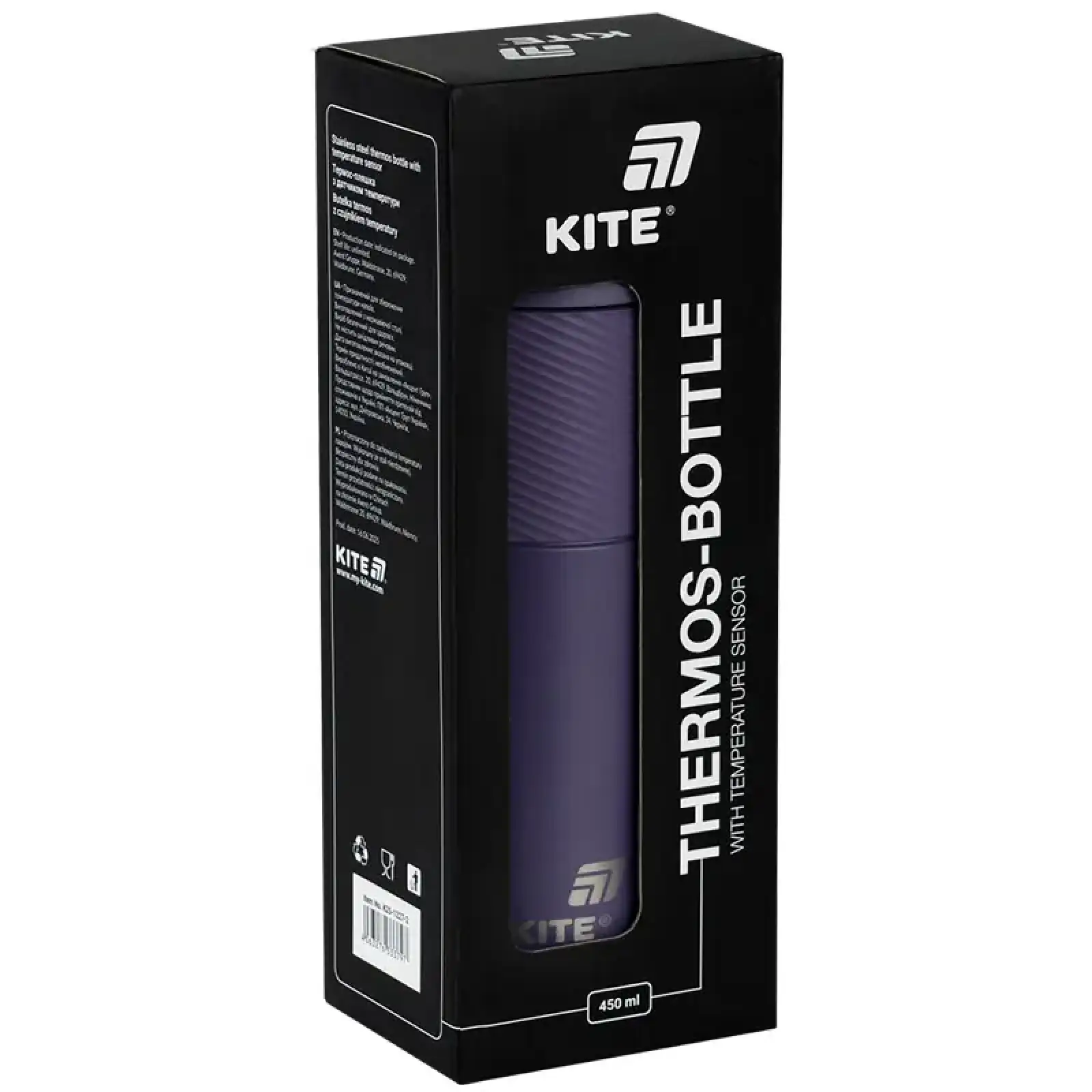 Термос з термодатчиком 450 мл, фіолетовий KITE K25-1227-3