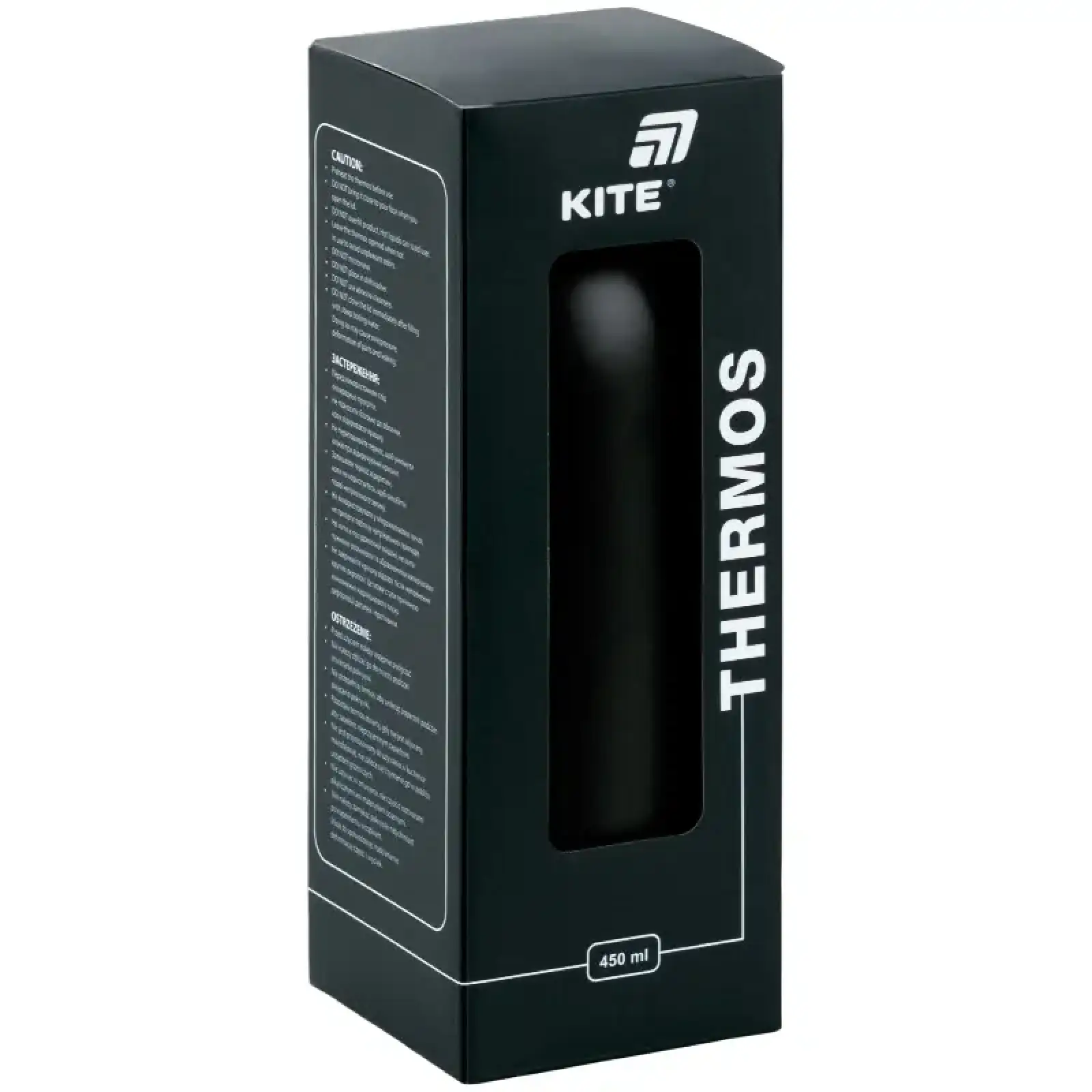 Термос 450 мл, чорний KITE K26-1208-4