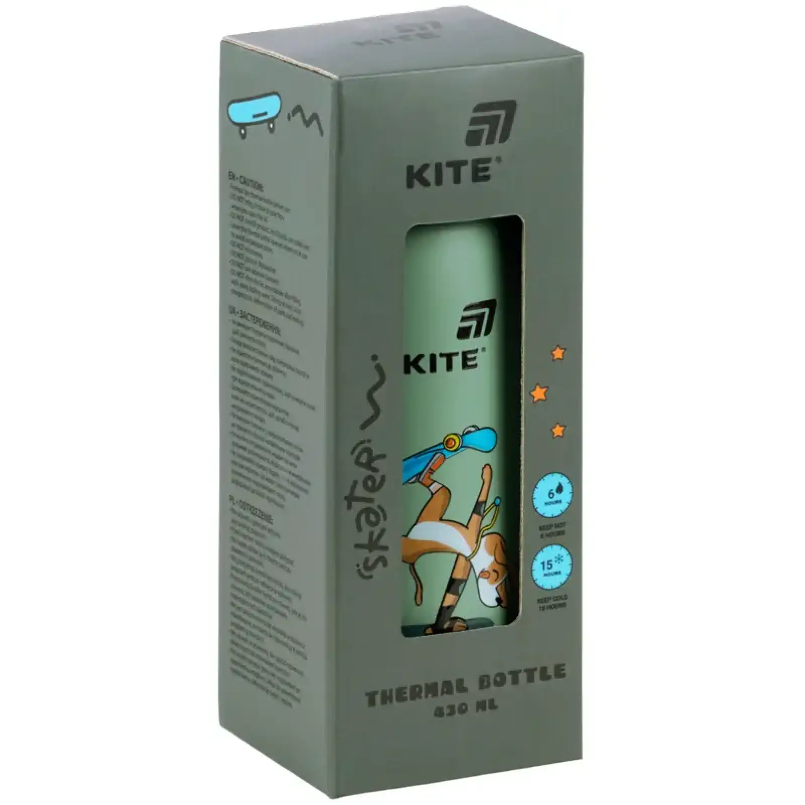 Термопляшка, 430 мл, Skate of fly KITE K26-1221-1