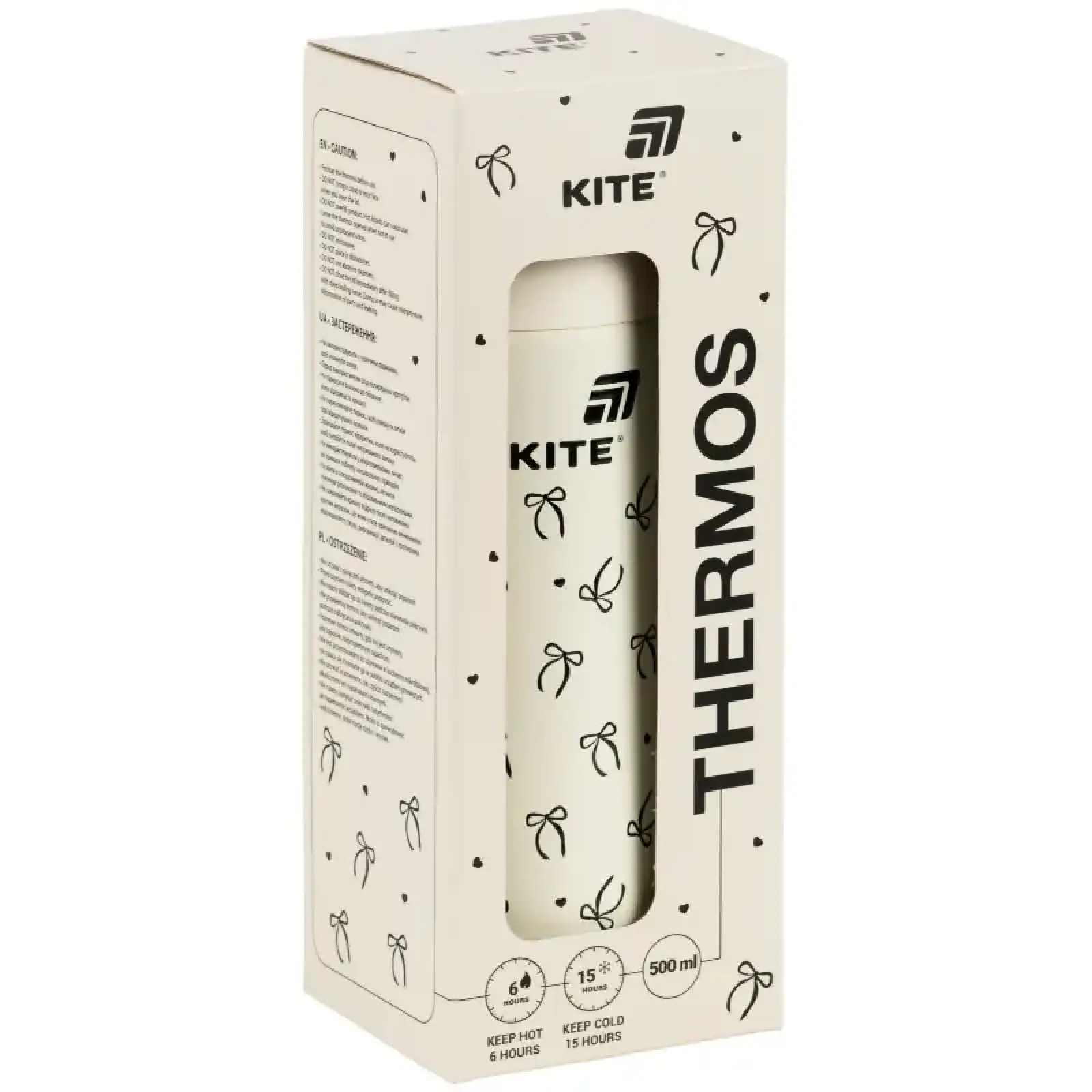Термос, 500 мл, бежевий KITE K26-1222-3