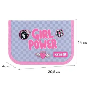 Пенал Kite 1 від., 1 відв., без наповнення 621 Girl's Power K26-621-5