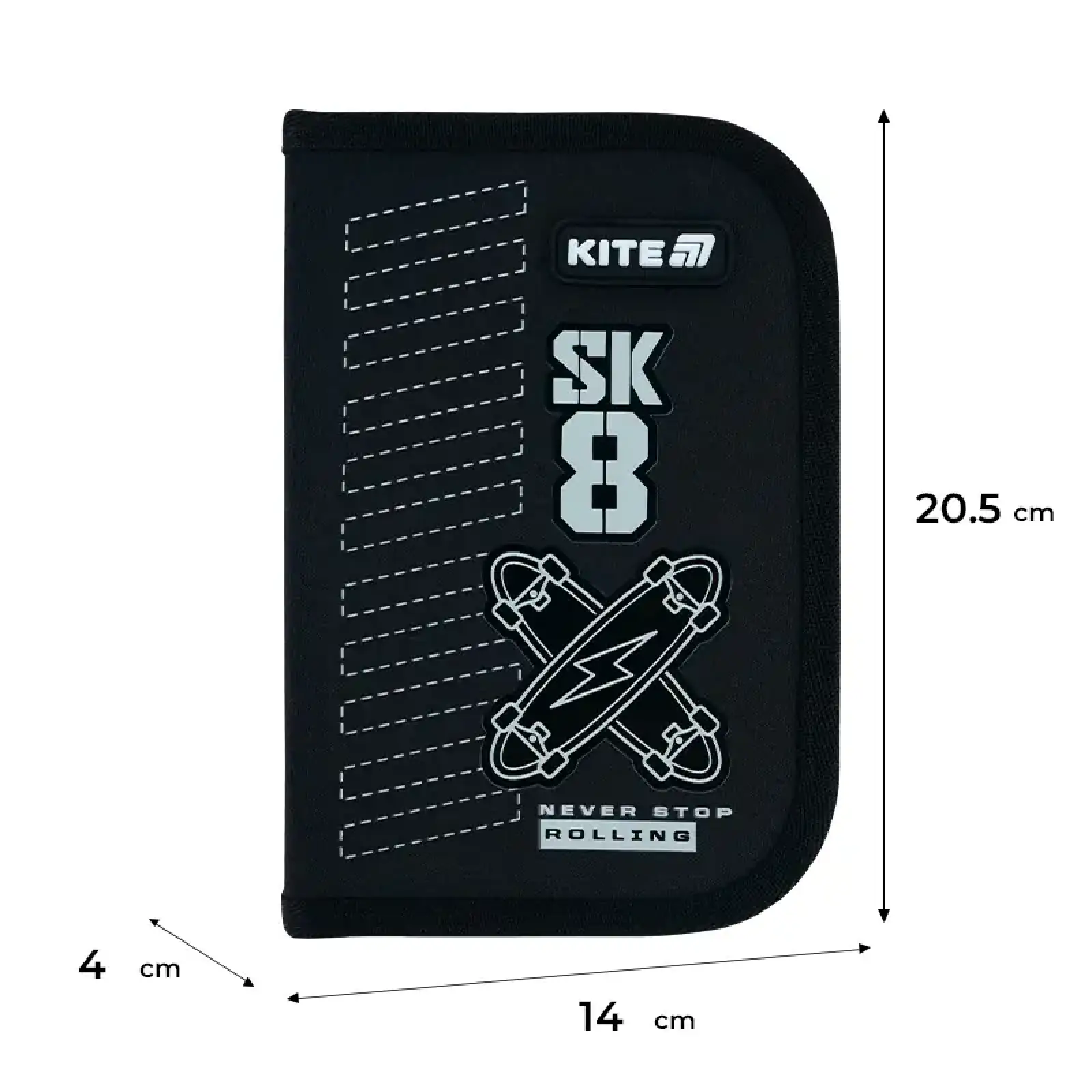 Пенал Kite 1 від., 2 відв., з наповненням 622H Skate K26-622H-4