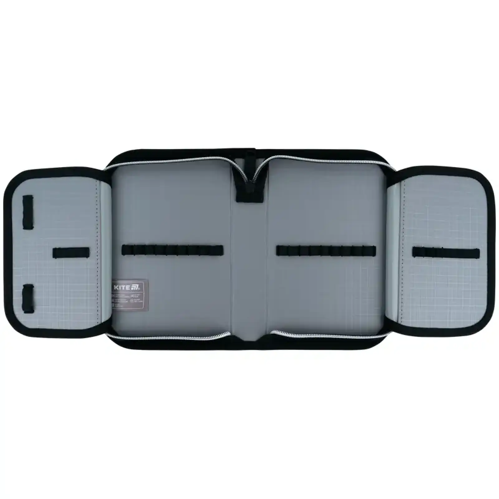 Пенал Kite 1 від., 2 відв., з наповненням 622H Black&Silver K26-622H-5