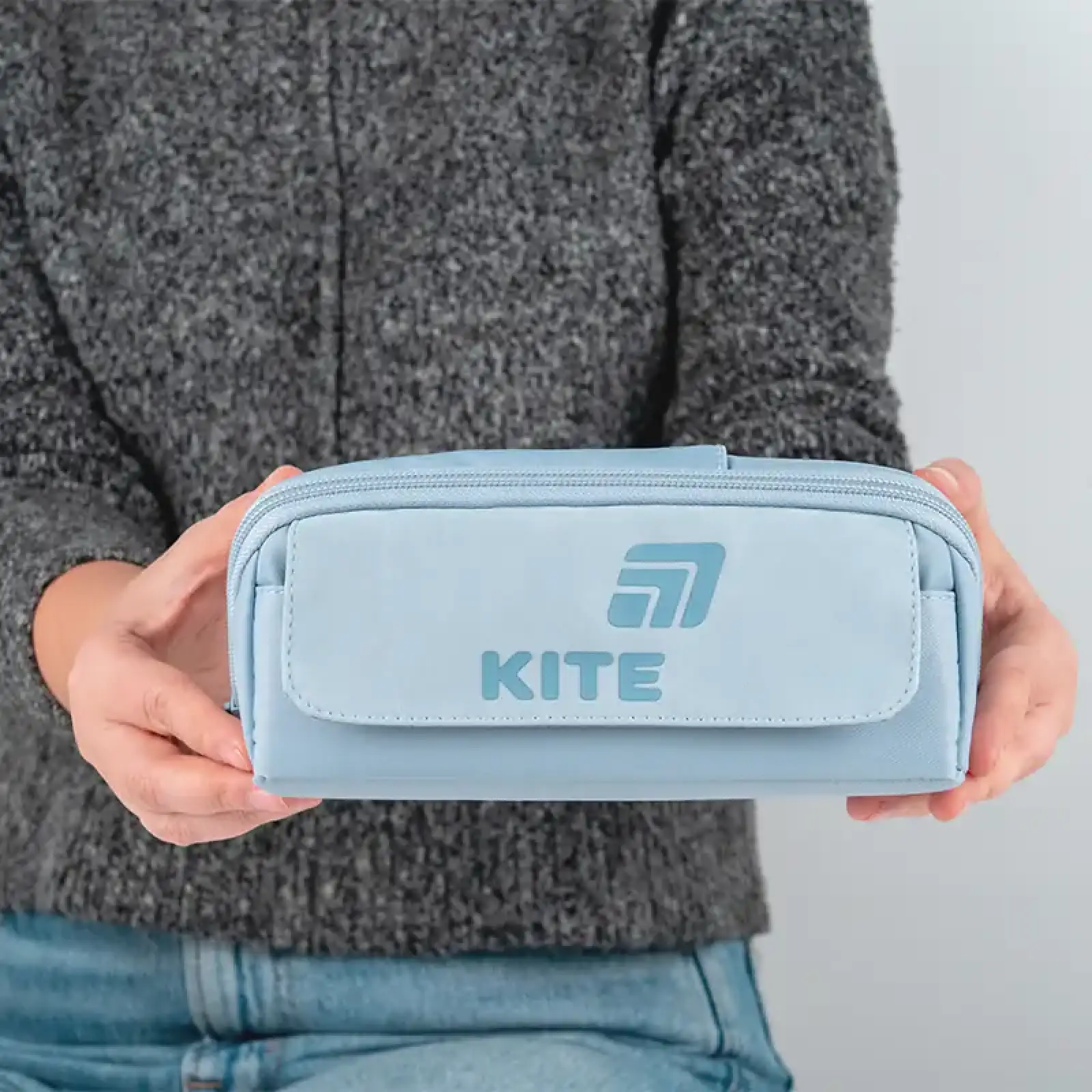 Пенал Kite 2702-2 сіро-блакитний K26-2702-2
