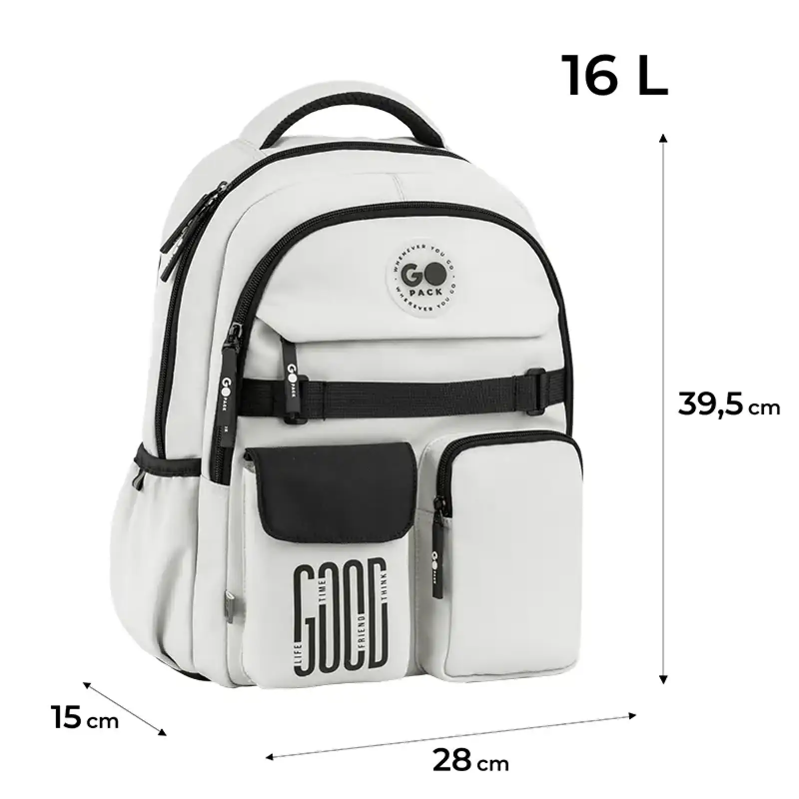 Рюкзак GoPack Education 183 світло-сірий GO26-183M-2