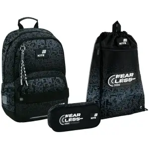 Набір рюкзак + пенал + сумка для взуття Kite 585 Fearless SET_K26-585M-3