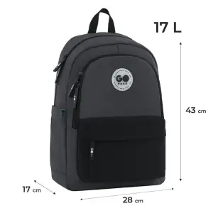 Рюкзак GoPack Education Teens 141L чорний, сірий GO26-141L-4