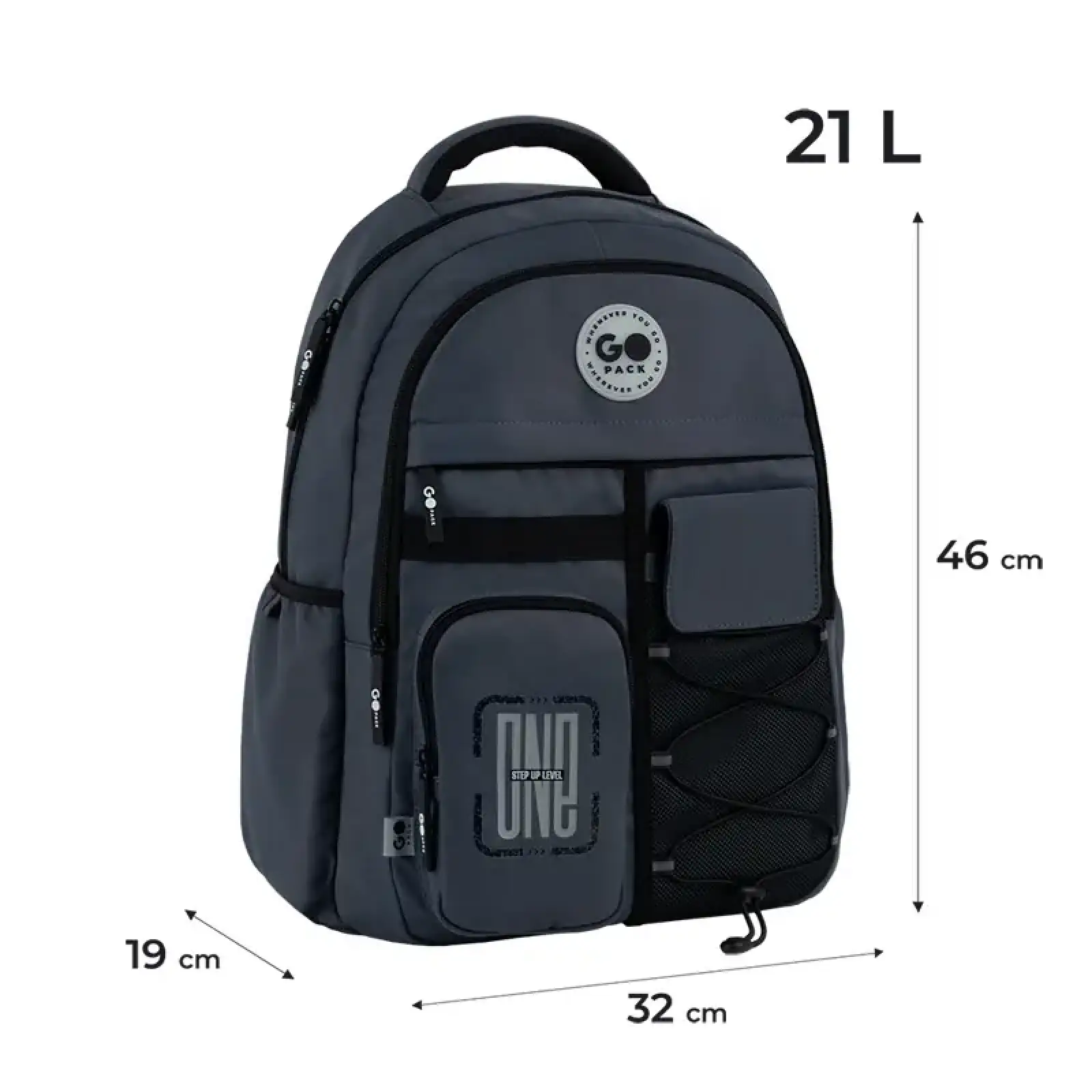 Рюкзак GoPack Education Teens 184 темно-сірий GO26-184L-4