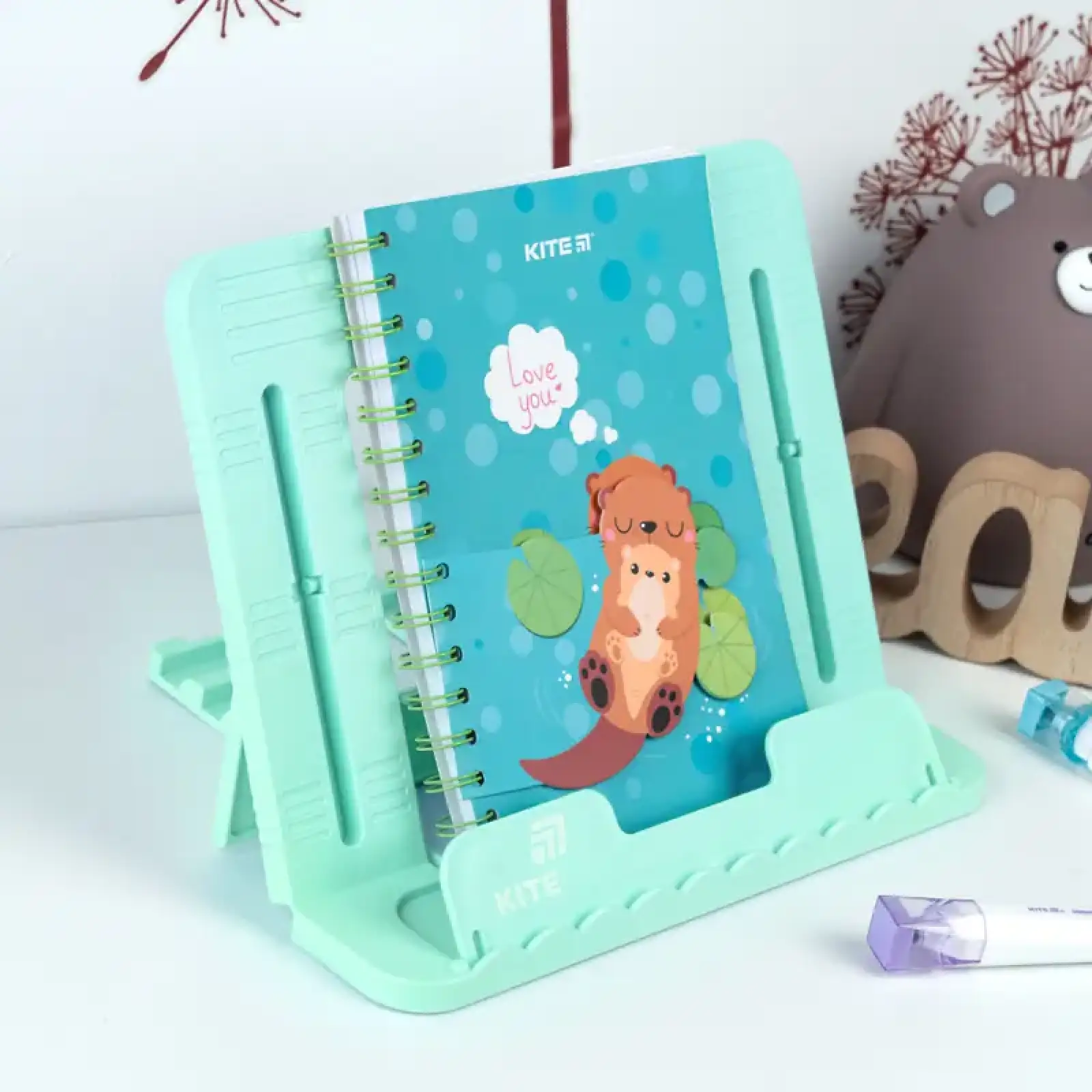 Підставка для книг, пластикова, бірюзова KITE K26-330-3