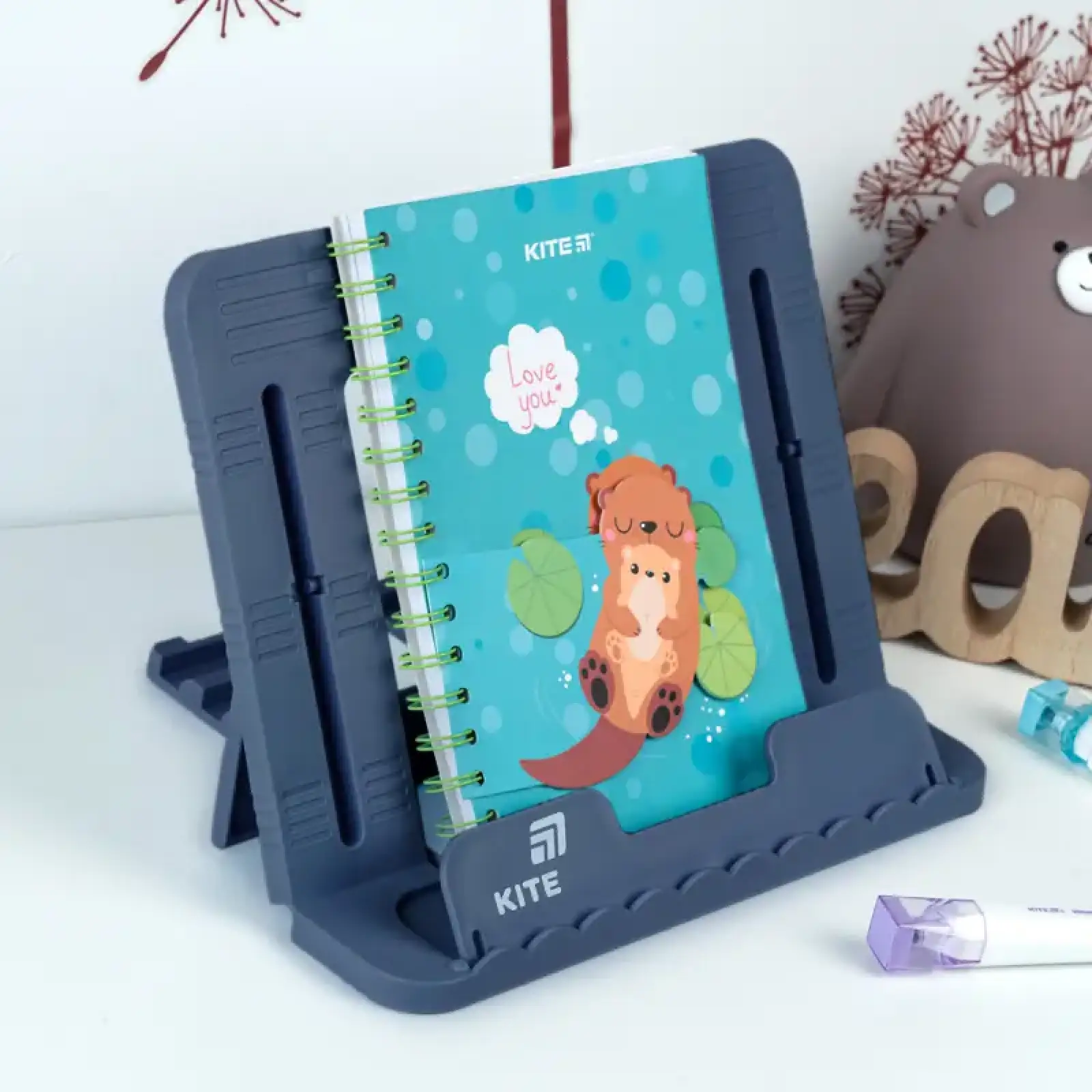Підставка для книг, пластикова, синій індиго KITE K26-330-4