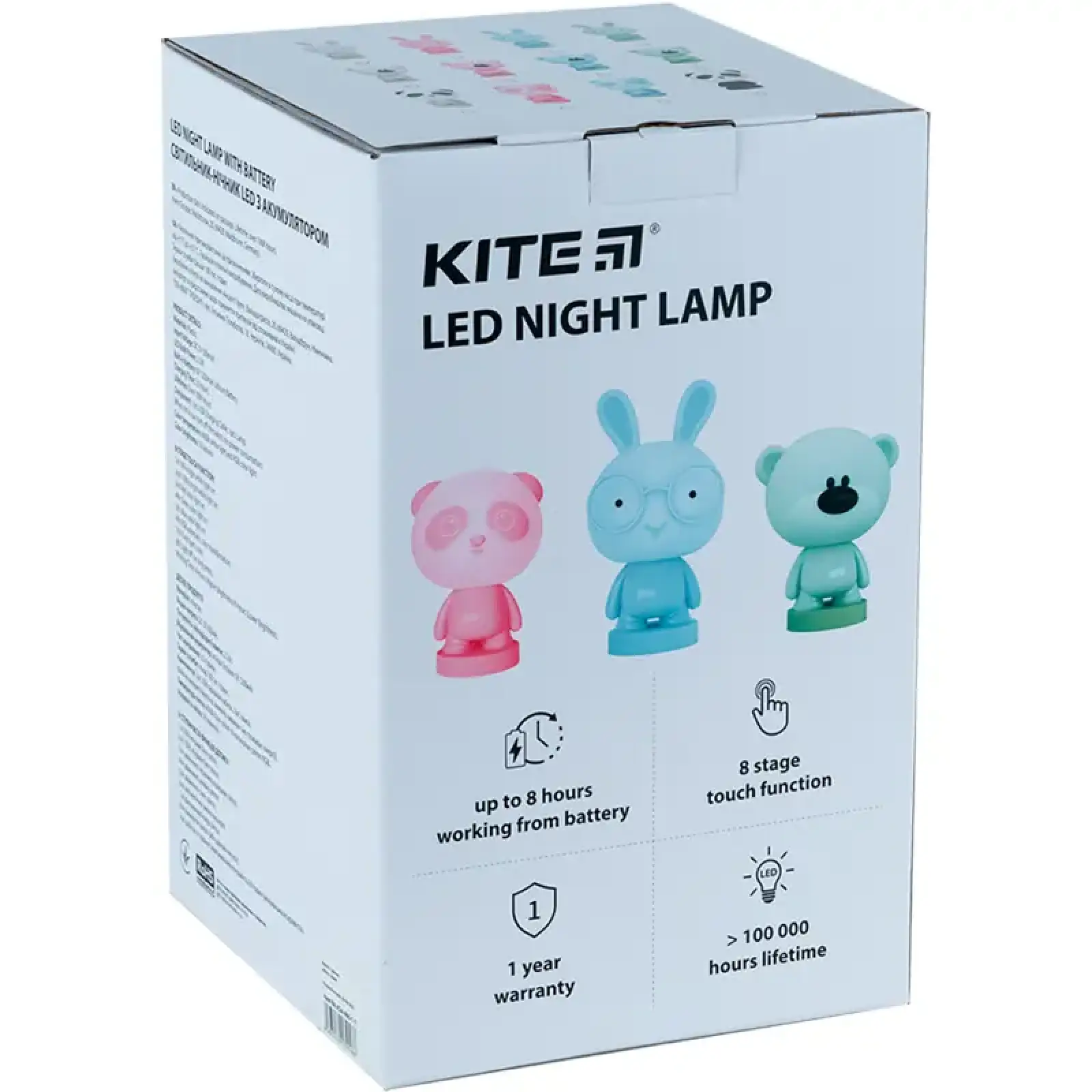 Світильник-нічник LED з акумулятором Bunny, білий KITE K24-490-1-1