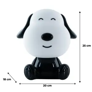 Світильник-нічник LED з акумулятором Doggy, чорно-білий KITE K24-491-3-4