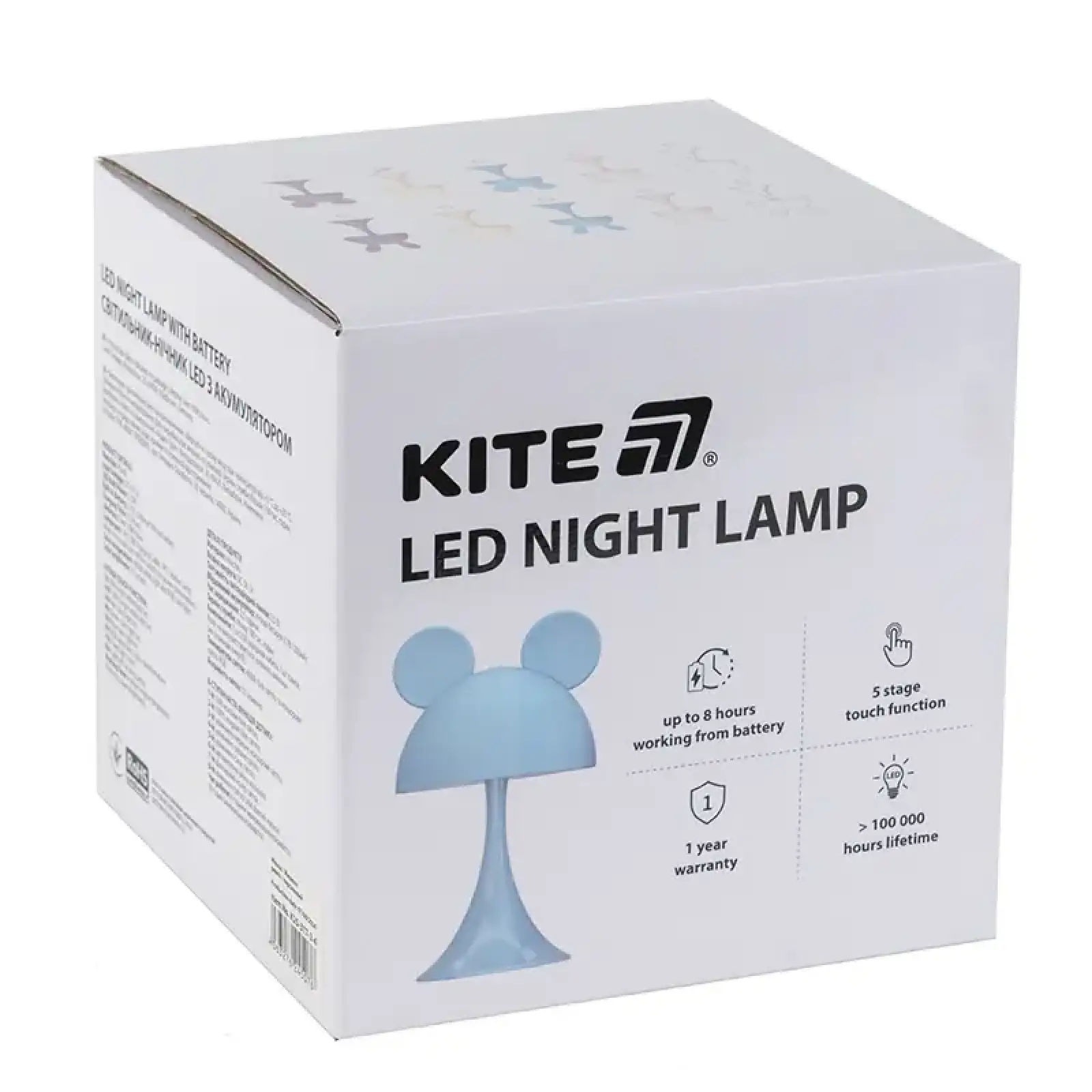 Світильник-нічник LED з акумулятором Simple Mouse, білий KITE K25-317-2-1