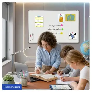 Дошка сухостираєма, магнітна, 90х120 см, алюм. рамка 22*20мм AXENT 9613-A