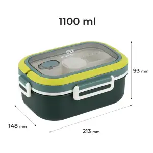 Ланчбокс з розділювачем 1100 мл, зелений KITE K25-1182-3