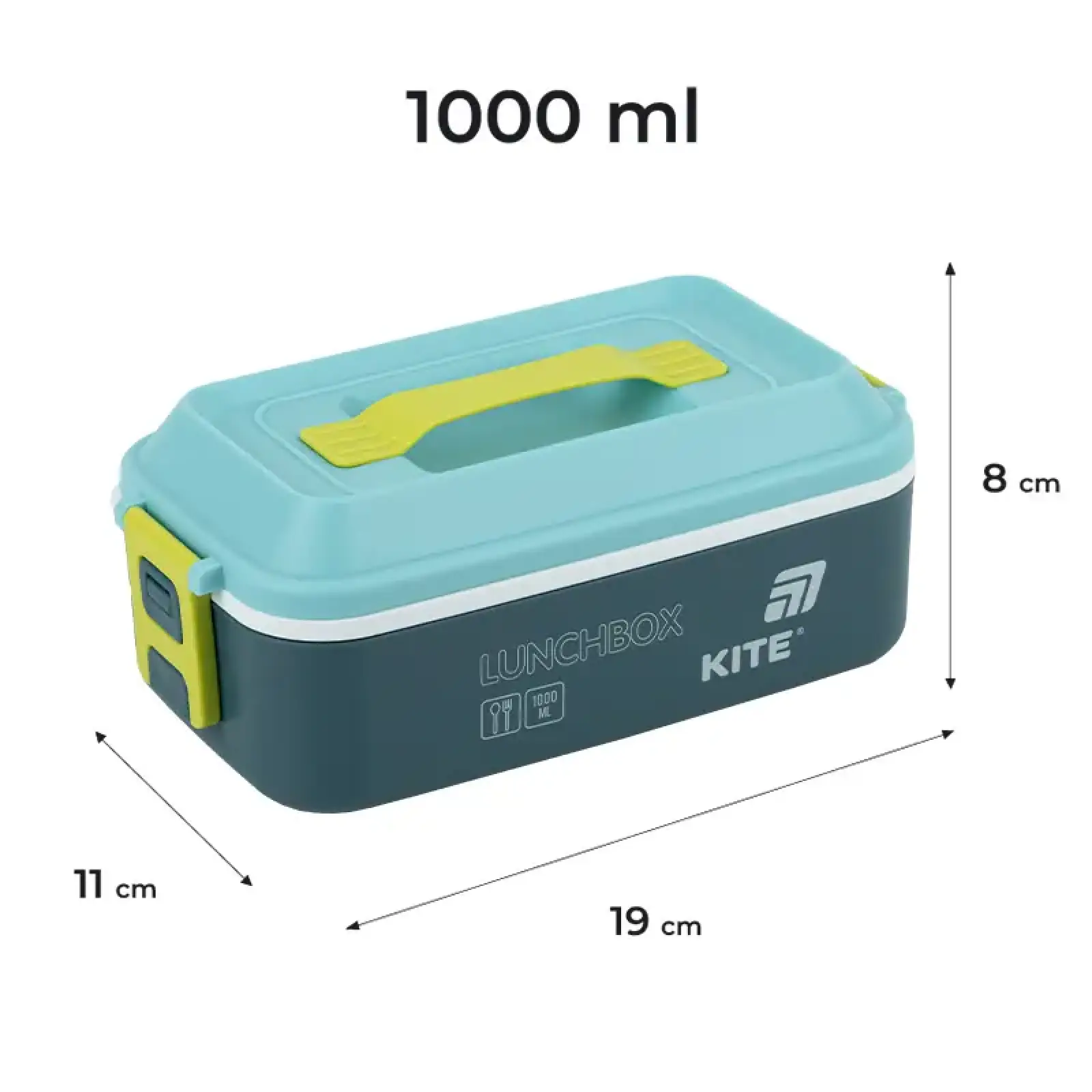 Ланчбокс 1000 мл, синій KITE K25-1183-2