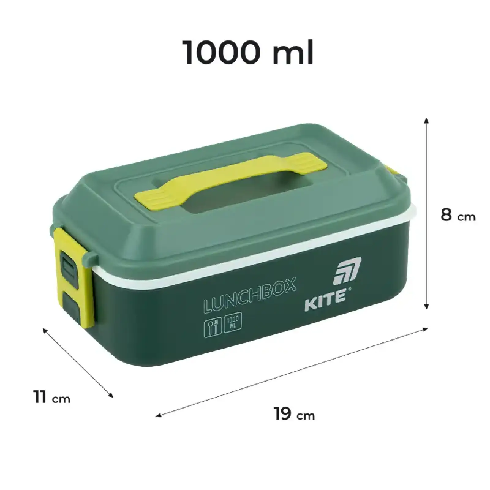 Ланчбокс 1000 мл, зелений KITE K25-1183-3