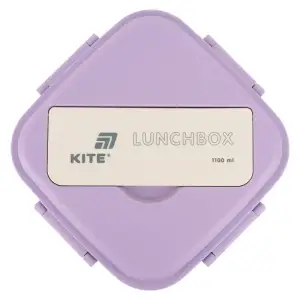 Ланчбокс з розділювачем 1100 мл, фіолетово-бежевий KITE K26-186-3
