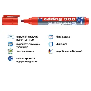 Маркер Board e-360 1,5-3 мм круглий червоний edding E-360/02