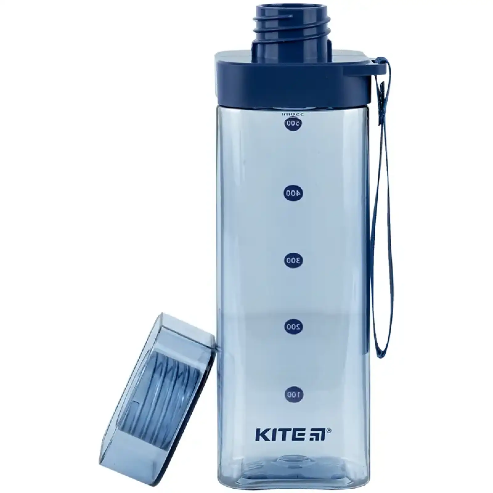 Пляшечка для води квадратна, 550 мл, блакитна KITE K24-1209-1