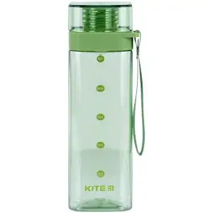 Пляшечка для води квадратна, 550 мл, зелена KITE K24-1209-2