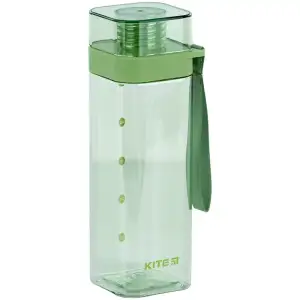 Пляшечка для води квадратна, 550 мл, зелена KITE K24-1209-2