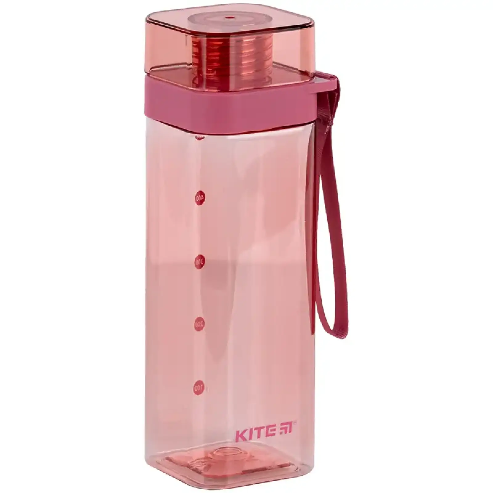 Пляшечка для води квадратна, 550 мл, рожева KITE K24-1209-3