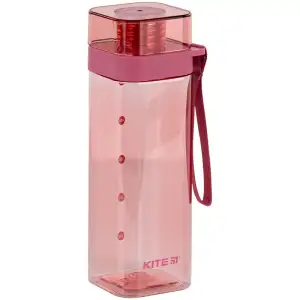 Пляшечка для води квадратна, 550 мл, рожева KITE K24-1209-3