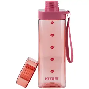 Пляшечка для води квадратна, 550 мл, рожева KITE K24-1209-3