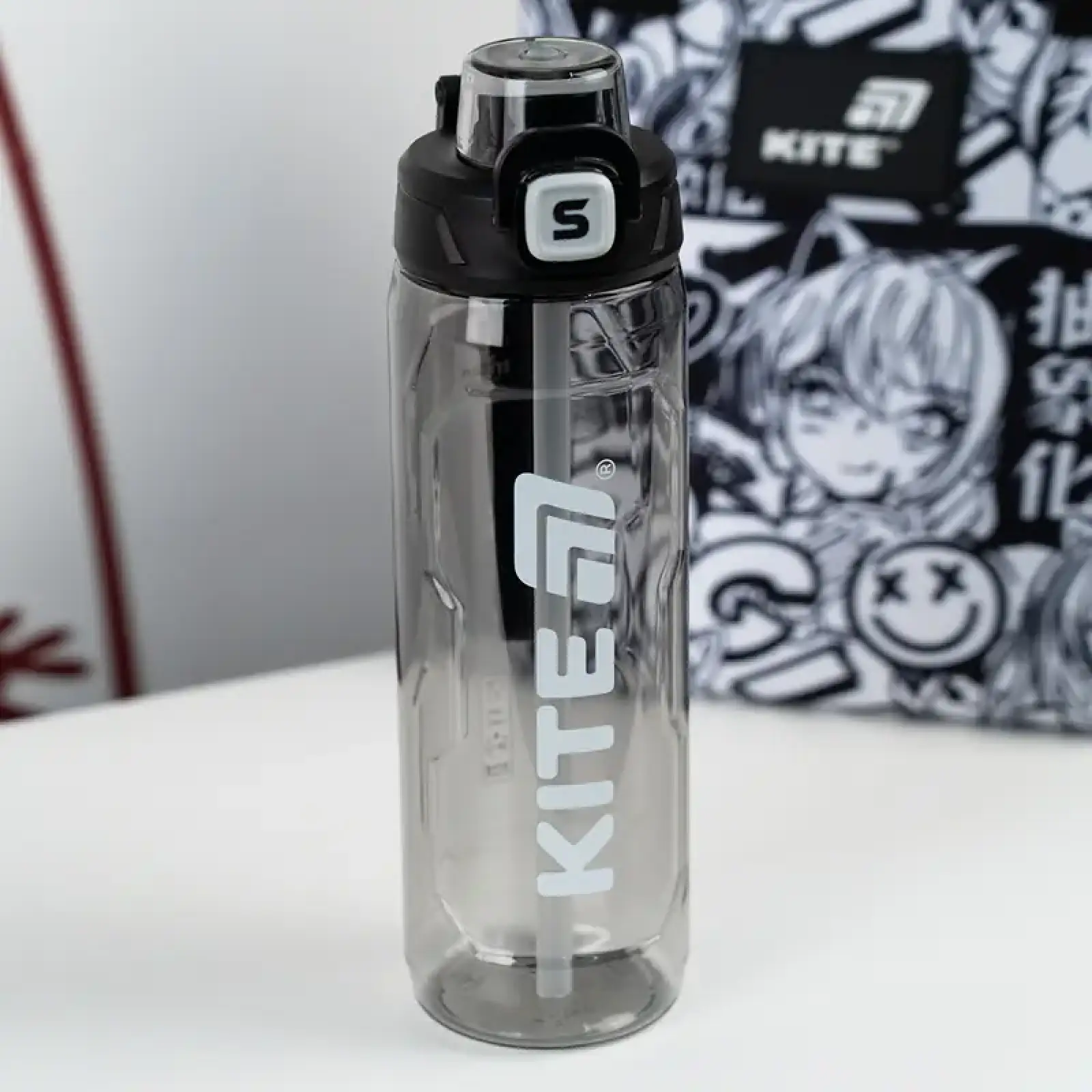 Пляшечка для води, 800 мл, чорна KITE K25-1211-1