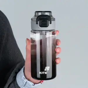 Пляшечка для води, 600 мл, чорна KITE K25-1212-1