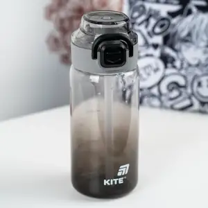 Пляшечка для води, 600 мл, чорна KITE K25-1212-1