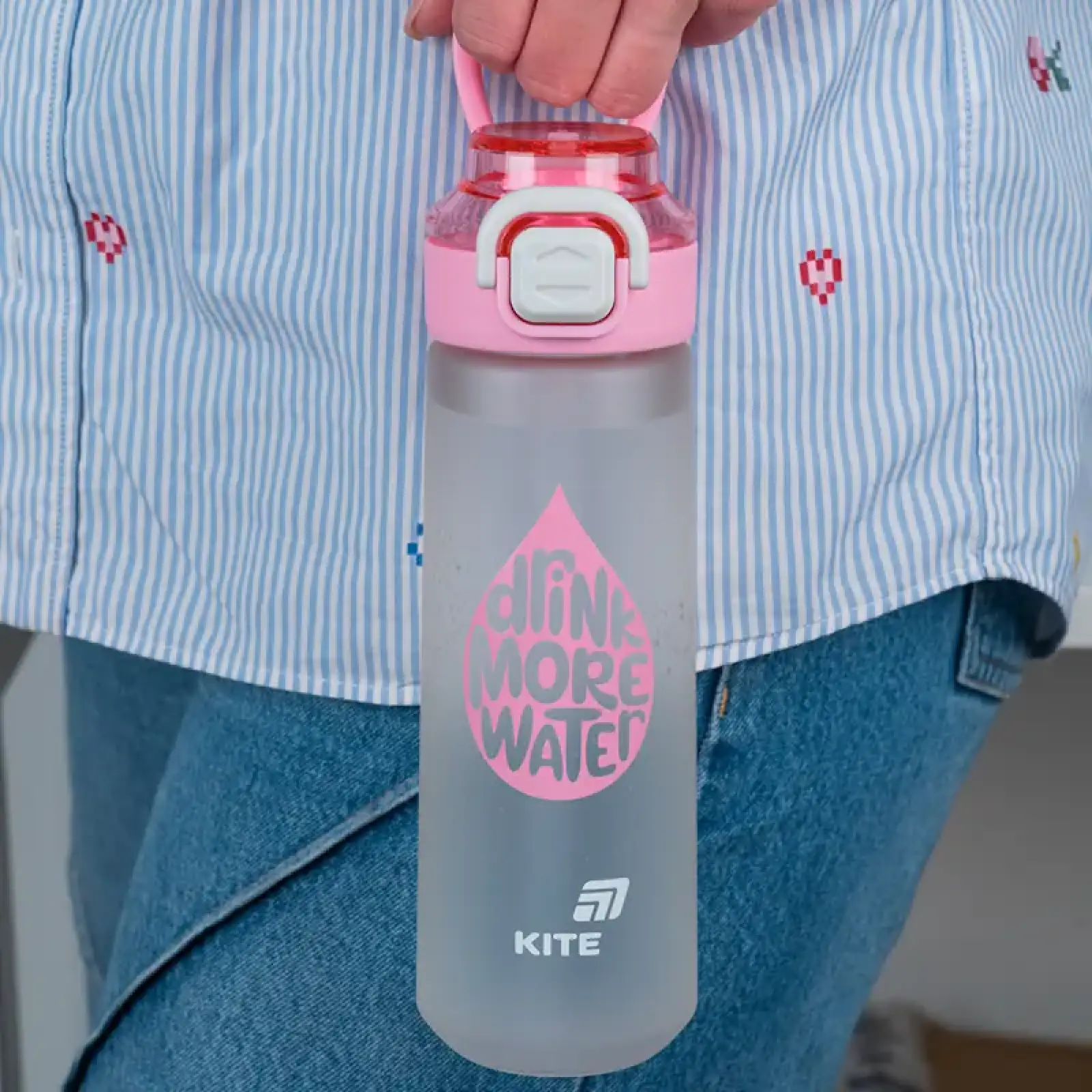 Пляшечка для води, 760 мл, сіро-рожева KITE K25-1214-3
