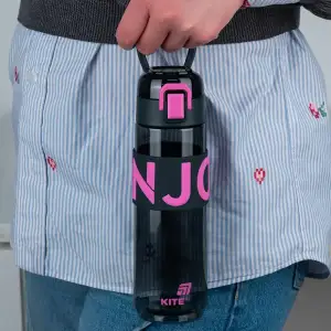 Пляшечка для води, 680 мл, чорно-рожева KITE K25-1233-3