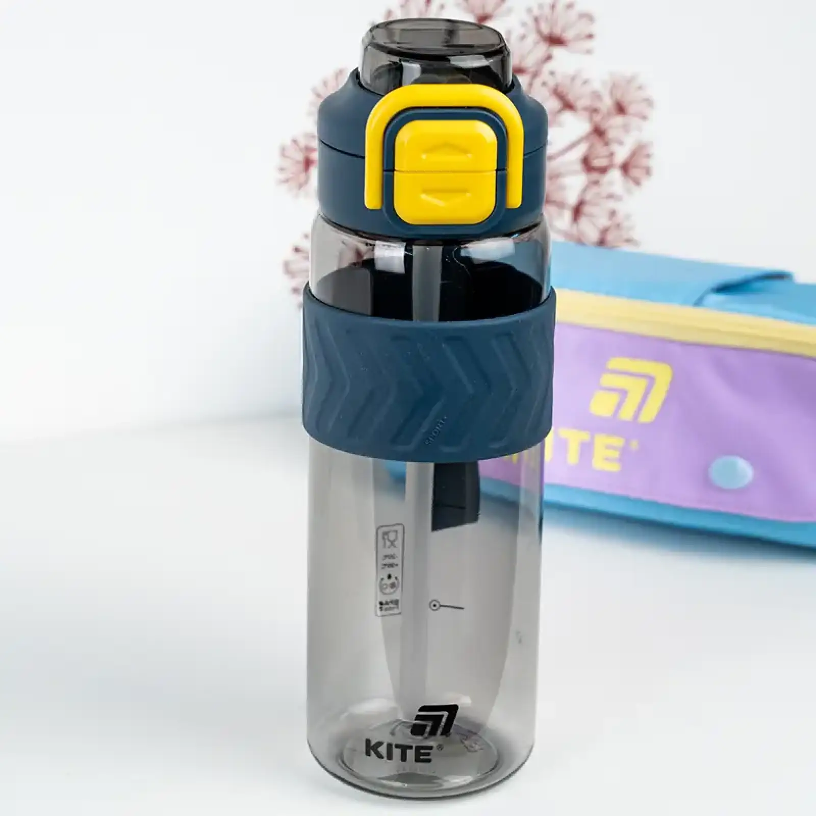 Пляшечка для води, 800 мл, сіро-жовта KITE K25-1234-1