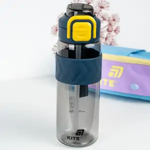 Пляшечка для води, 800 мл, сіро-жовта KITE K25-1234-1